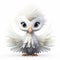 Cute White Pigeon With Big Feathers - Fantasy Style Stock Image