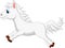 Cute white pony horse cartoon running