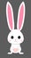 Cute white rabbit with pink snout. isolated vector