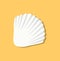 Cute White Seashell Isolated on Yellow Background