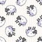 Cute white sheep cartoon seamless vector pattern. Hand drawn agriculture livestock. Farm animal all over print on check