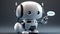 cute white System Artificial intelligence ChatGPT Chat Bot AI , Technology smart robot Ai Chat GPT application software , robot