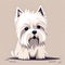 Cute white westie terrier dog - ai generated image