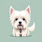 Cute white westie terrier dog - ai generated image