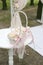 Cute wicker baskets with bows and peony petals inside