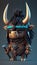 Cute Wildebeest Animal Warrior 3D Game Model | Generative AI