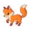 Cute wind fox is standing on a white background. Fox cub on a white background