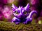 Cute wine purple baby dragon created with Generative AI