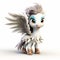 Cute Winged Pony With Luminous 3d Design And Avian Theme