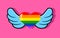 Cute winged rainbow Lgbt heart