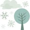 Cute Winter Plants Tree Nature Illustration Vector Clipart