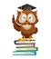 Cute wise owl. Funny owl, back to school concept