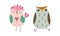 Cute Wise Owls Set, Beautiful Adorable Owlets Cartoon Vector Illustration