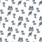 Cute wolf family seamless pattern