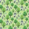 Cute wolf family seamless pattern