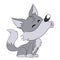 Cute wolf howling cartoon