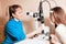 Cute woman consulted an ophthalmologist about her vision