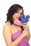 Cute woman holding hyacinth