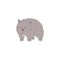 Cute wombat hand drawn flat vector illustration isolated on white background.