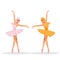 Cute Women dance ballet vector illustration