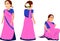 Cute Women full rig character mom poses vector artwork