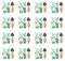 Cute wonderful mexican tropical hawaii floral herbal summer green pattern of a groups colorful cactus with flowers vertical patter