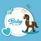 Cute wooden horse baby shower card