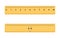 Cute wooden or plastic ruler measure instrument kawaii isolated. School measuring ruler in centimeters scale. Vector 3d