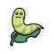 Cute worm caterpillar animal mascot logo design illustration