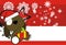 Cute xmas gift baby dog cartoon background