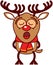 Cute Xmas reindeer singing inspired