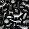 Cute xray animals pattern background - ai generated image