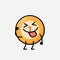 Cute Yellow Billiard Ball Mascot Vector Character in Flat Design Style
