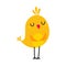 Cute Yellow Bird Character Singing Performing Concert Vector Illustration