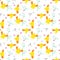 cute yellow birds spring pattern