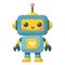 Cute yellow and blue robot