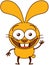Cute yellow bunny waving