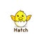 Cute yellow Chick hatch newborn logo designs