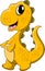 Cute yellow dinosaur cartoon