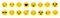 Cute yellow emoticons. Isolated emoticon, emoji social messages characters. Sad angry happy expressions, emotions