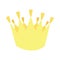 Cute yellow gold crown in flat style. Fairytale element for the royal family, children\\\'s illustration, yellow crown icon
