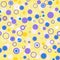 Cute yellow lilac pattern with circles