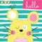 Cute yellow mouse with bird vector illustration