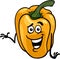 Cute yellow pepper cartoon illustration