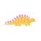 Cute yellow stegosaurus in childish style. Funny dinosaur print