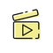 Cute Yellow Video Player Icon Flat Design