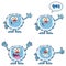 Cute Yeti Cartoon Mascot Character Set 2. Vector Collection