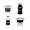 Cute Yogurt Cup Vector Lineart - Monochrome Dairy Delight