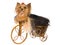 Cute Yorkie puppy on mini brown bike