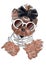 Cute yorkie. Yorkshire Terrier with bow and sunglasses